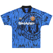 1992-93 Camiseta Umbro de visitante del Manchester United Talla L. Niños