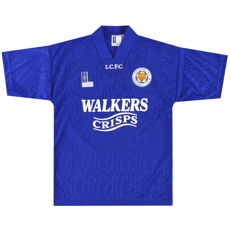 1992-94 Camiseta de local del Leicester Fox Leisure *con etiquetas* S