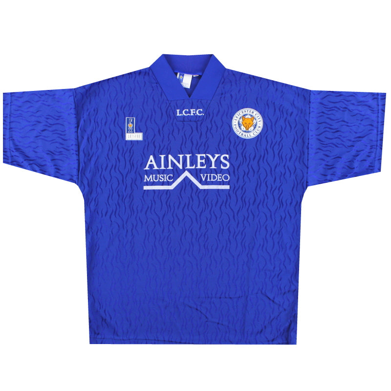 1992-94 Leicester Fox Leisure Camiseta Local *Como Nueva* L