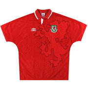 1992-94 Gales Umbro Camiseta Local L