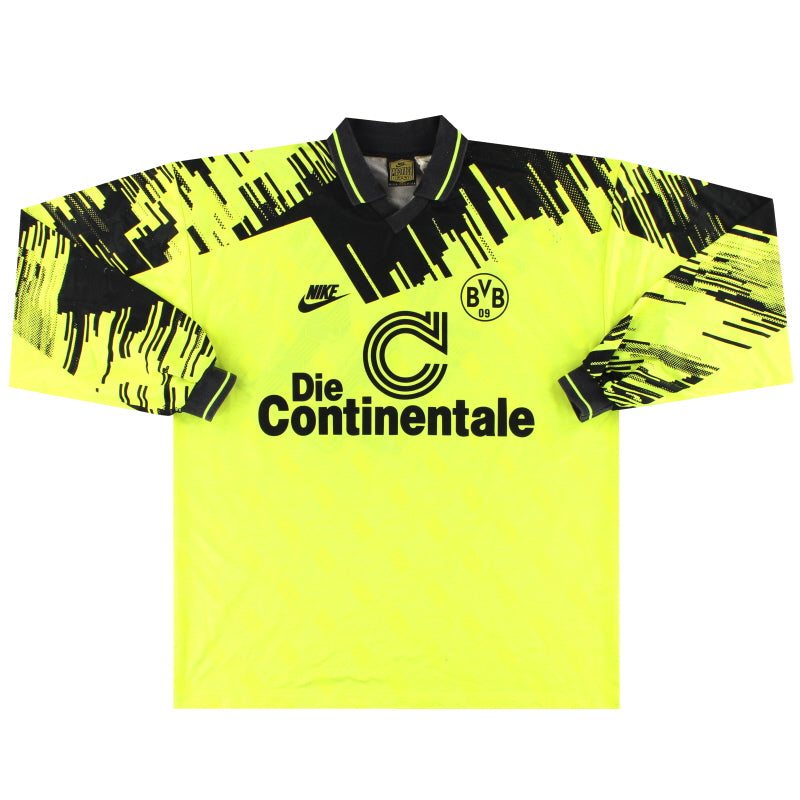 Camiseta Nike del Borussia Dortmund Local 1993-94 #11 Manga Larga Talla XL