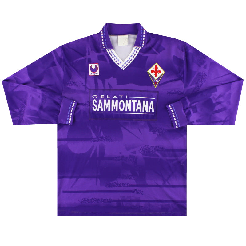 Camiseta de local de manga larga para jugador Uhlsport de la Fiorentina 1994-95