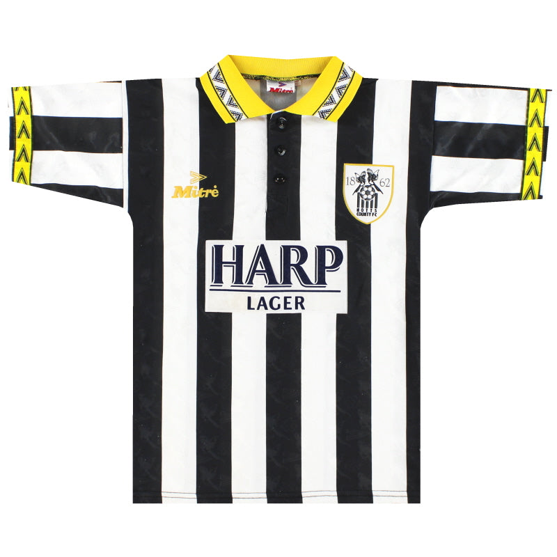 Camiseta Mitre del Notts County para casa 1994-96, Talla L. Niños