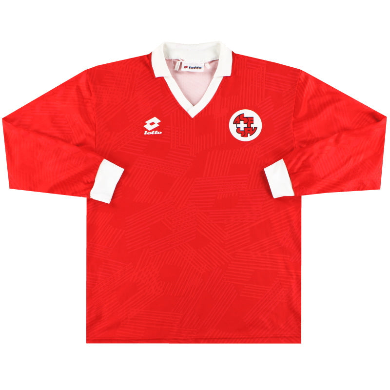 1994-96 Suiza Lotto Camiseta Casa Manga Larga Talla L