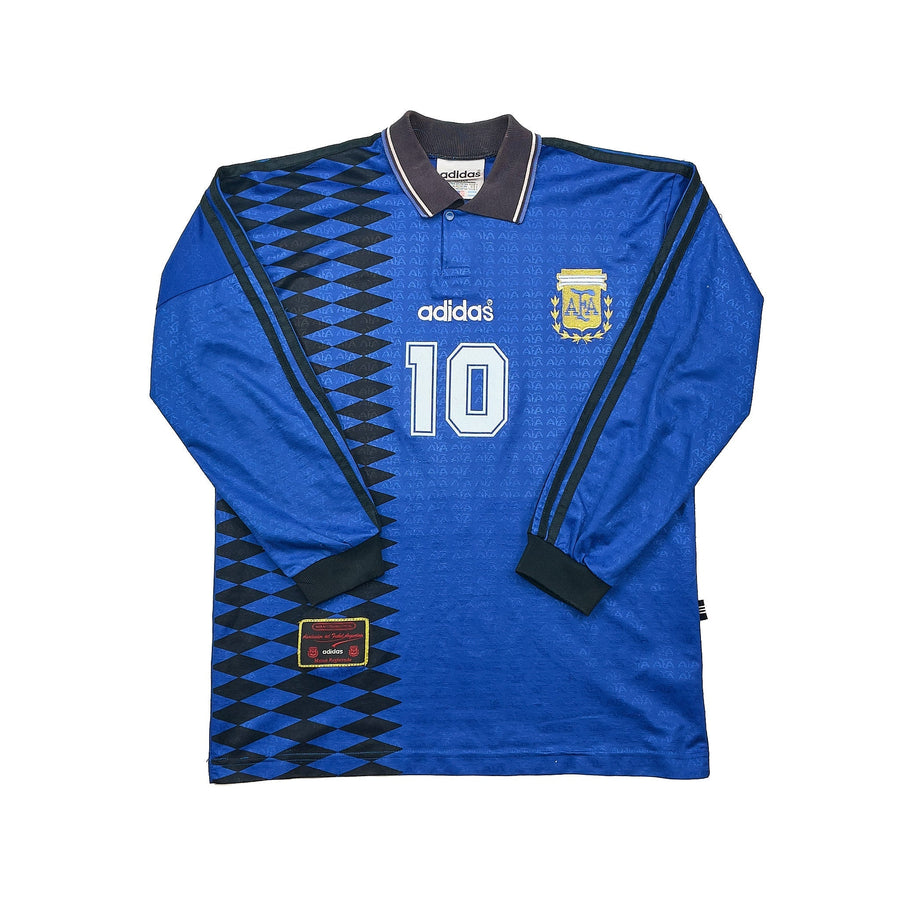 1994 Argentina Maradona Camiseta Visitante Manga Larga #10 (S) Adidas