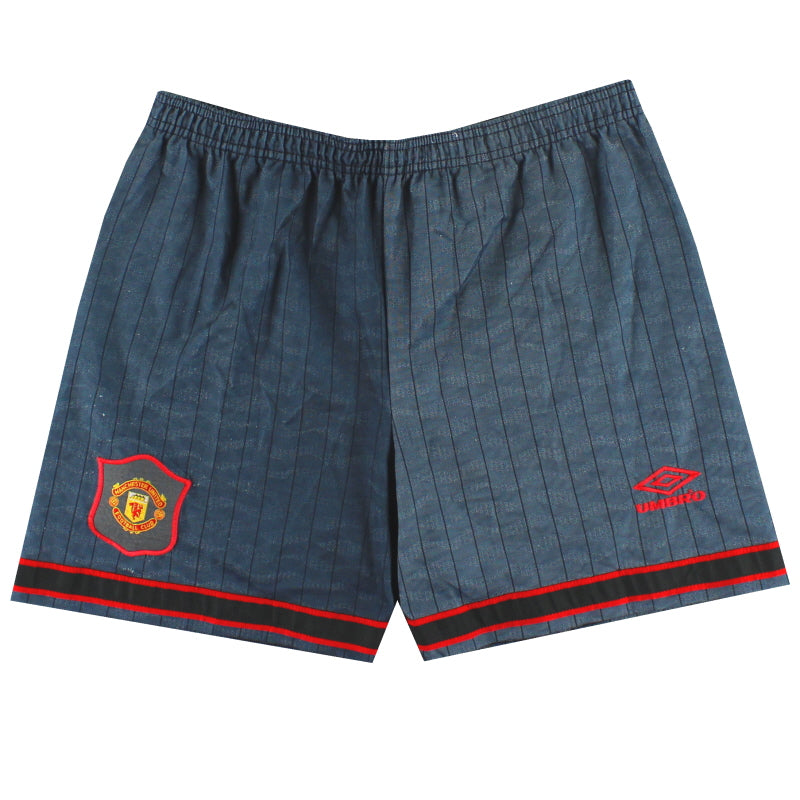 1995-96 Manchester United Umbro Pantalones Cortos Visitante XS