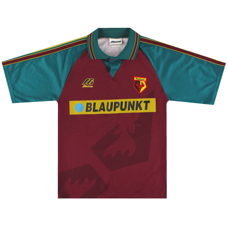 Camiseta de visitante Mizuno del Watford 1995-96 Talla S