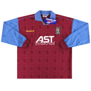 Camiseta de local del Aston Villa Reebok de 1995-97 (versión para jugador) L/S *con etiquetas* XXL