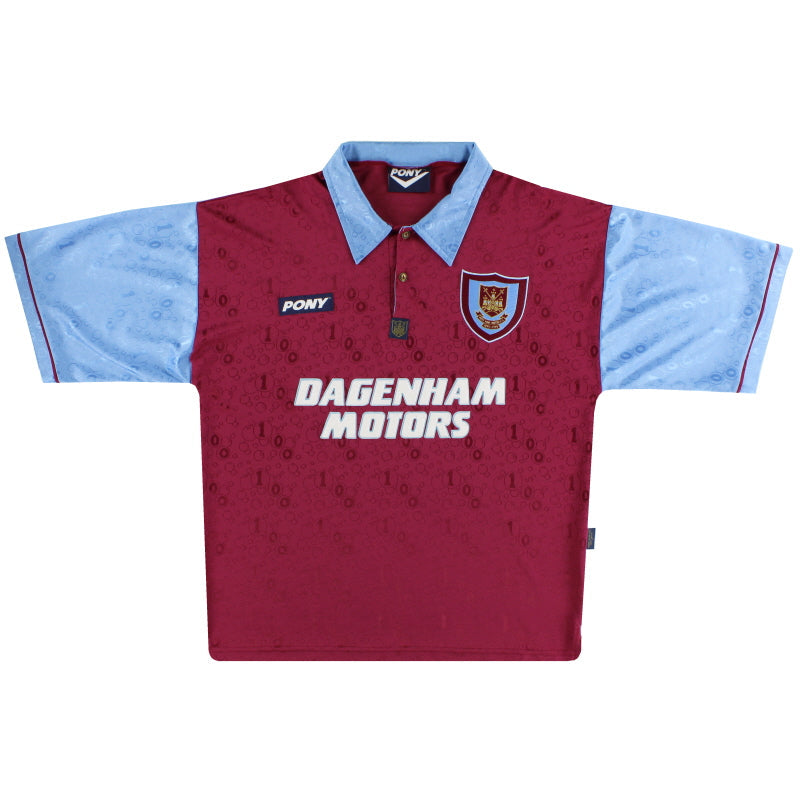 Camiseta de local del West Ham Pony Centenario 1995-97 M