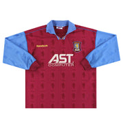 Camiseta de Local Reebok de Jugador del Aston Villa 1995-97 Manga Larga XL