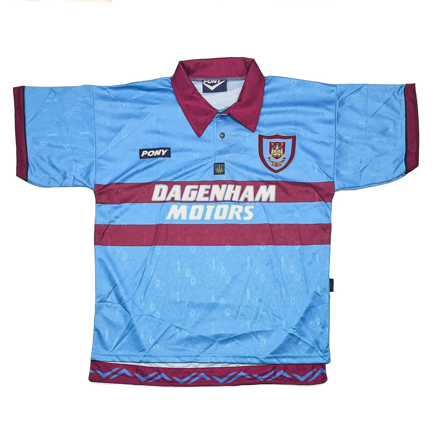 Camiseta visitante del West Ham de 1995/97, *impecable*, centenario (talla L) Pony