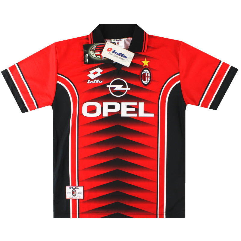 Camiseta de entrenamiento Lotto del AC Milan 1996-97 *con etiquetas* Talla L