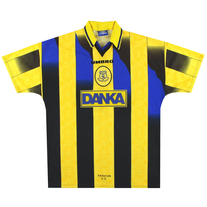 Camiseta de visitante Umbro Everton para jugador #11 XL temporada 1996-97
