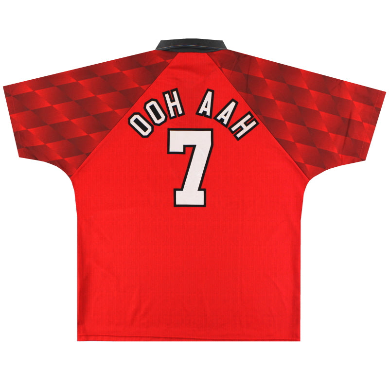 1996-98 Manchester United Umbro Camiseta Local Ooh Aah #7 XL