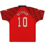 1996-98 Manchester United Umbro 'Double Winners' Camiseta Local Beckham #10 L