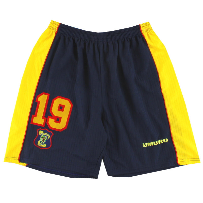 1996-99 Escocia Umbro Pantalón Corto de Jugador Visitante #19 L