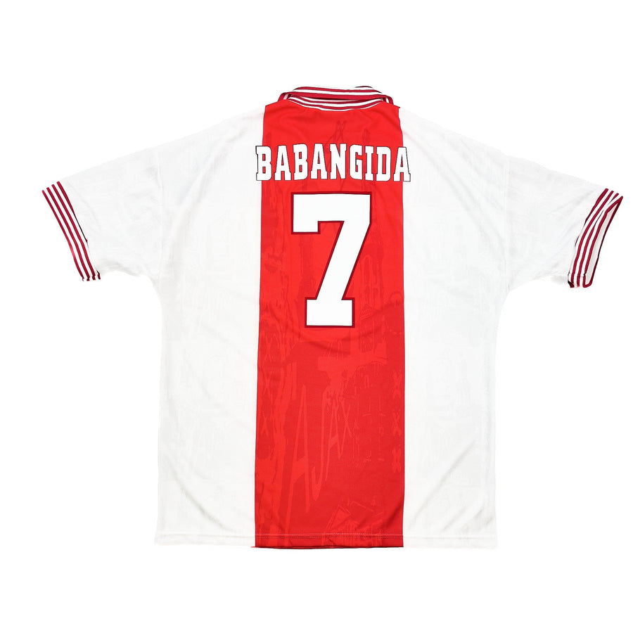 1996/97 Ajax Babangida #7 Camiseta de casa *NUEVA SIN ETIQUETA* (XL) Umbro