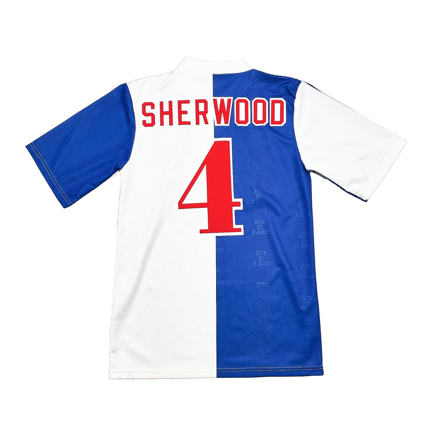 Camiseta de casa del Blackburn Rovers 1996/98 Sherwood #4 (S) Asics