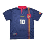 1996/98 España Raúl #10 Camiseta Visitante (S) Adidas