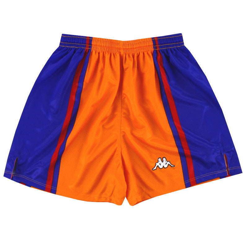 1997-98 Barcelona Kappa Pantalones Cortos de Visitante Europeos *Como Nuevos* M