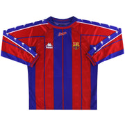 1997-98 Barcelona Kappa Camiseta de Local Match Issue Manga Larga #12 T