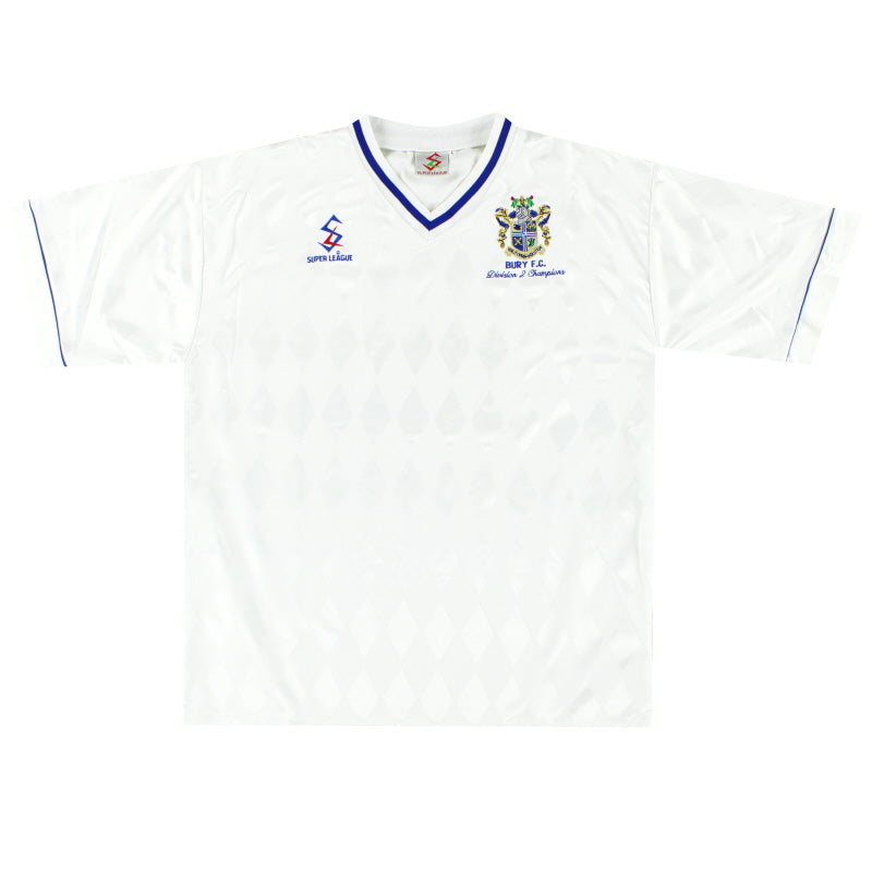 Camiseta de casa del Bury Super League 'Champions' 1997-98 *Como Nueva* Talla L