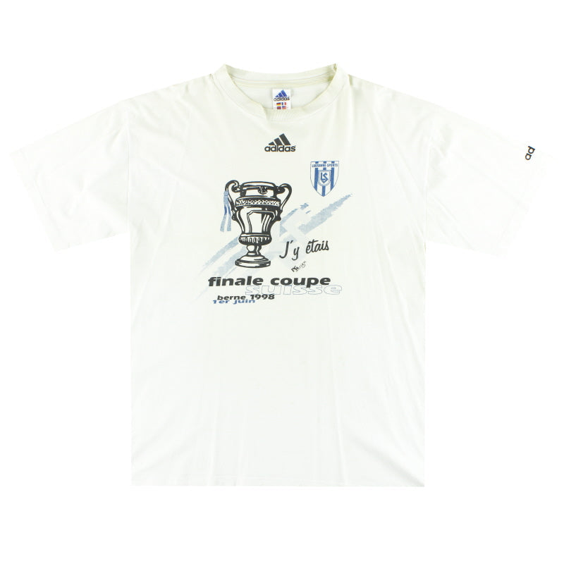 1997-98 Lausanne Sport adidas 'Finale Coupe Suisse' Camiseta Gráfica L