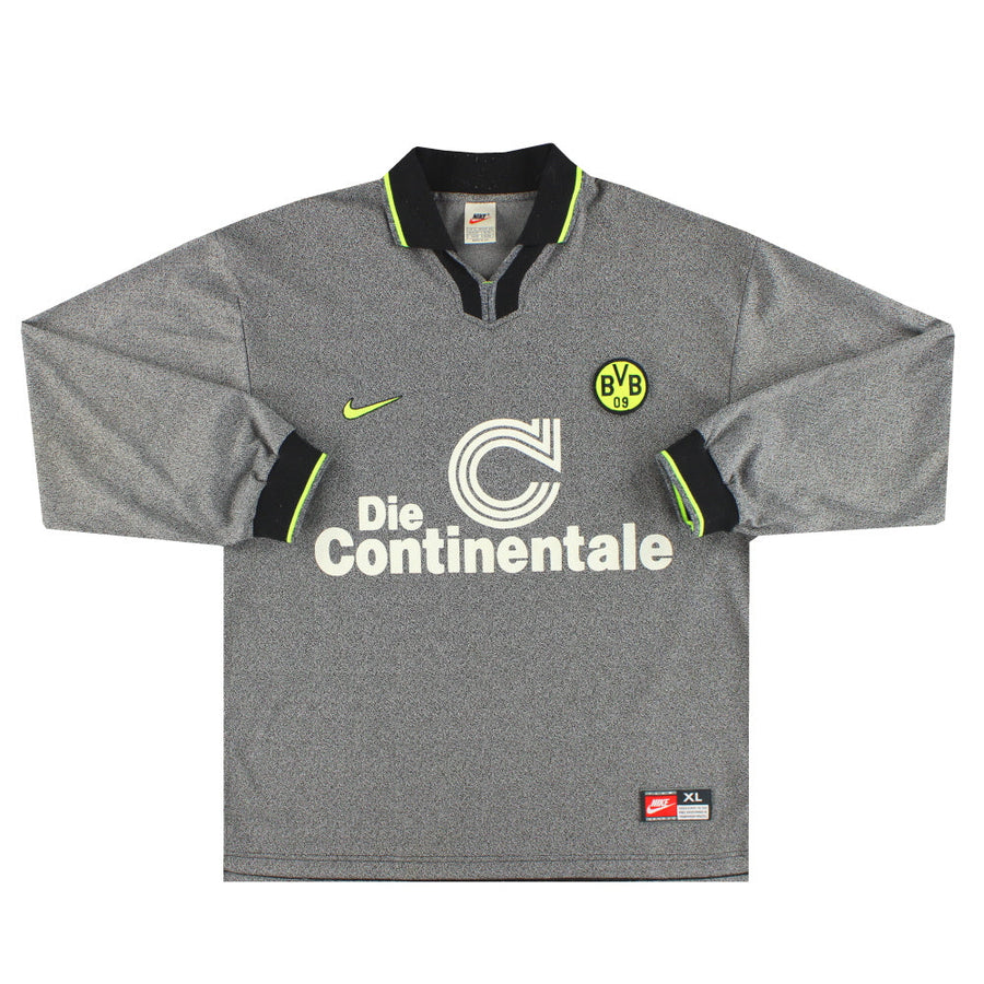 Camiseta de la primera equipación visitante del Borussia Dortmund Nike 1997-98, manga larga, talla XL