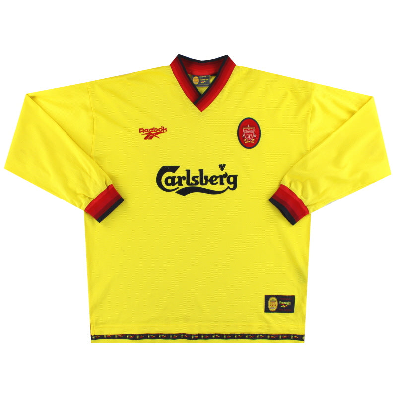 Camiseta Visitante Reebok del Liverpool 1997-99 *Impecable* Manga Larga XL