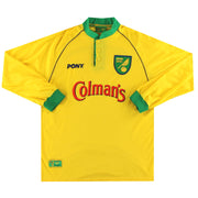1997-99 Camiseta local del Norwich City manga larga *Impecable* L