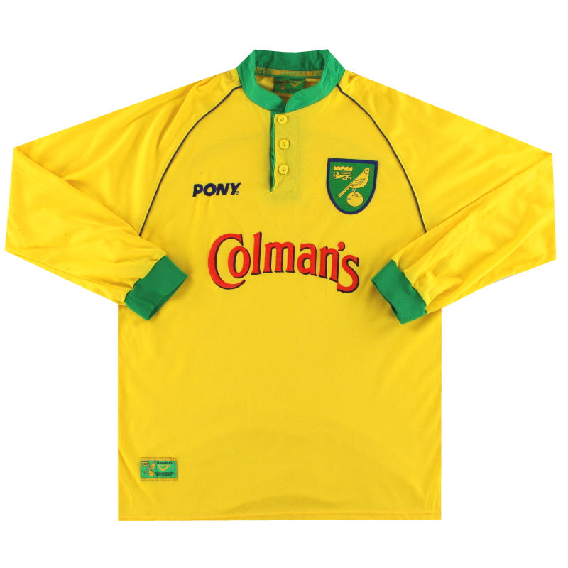 1997-99 Camiseta local del Norwich City manga larga *Impecable* L