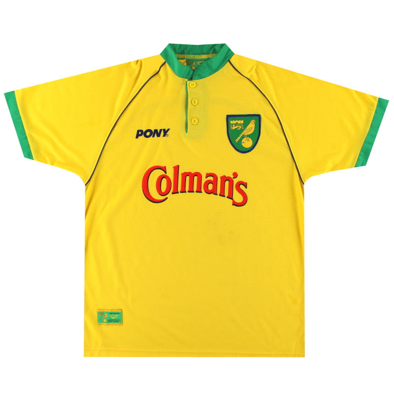 1997-99 Camiseta local Pony del Norwich City *Impecable* L