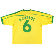 Camiseta Nike Local de Brasil 1998-00 R.Carlos #6 XXL