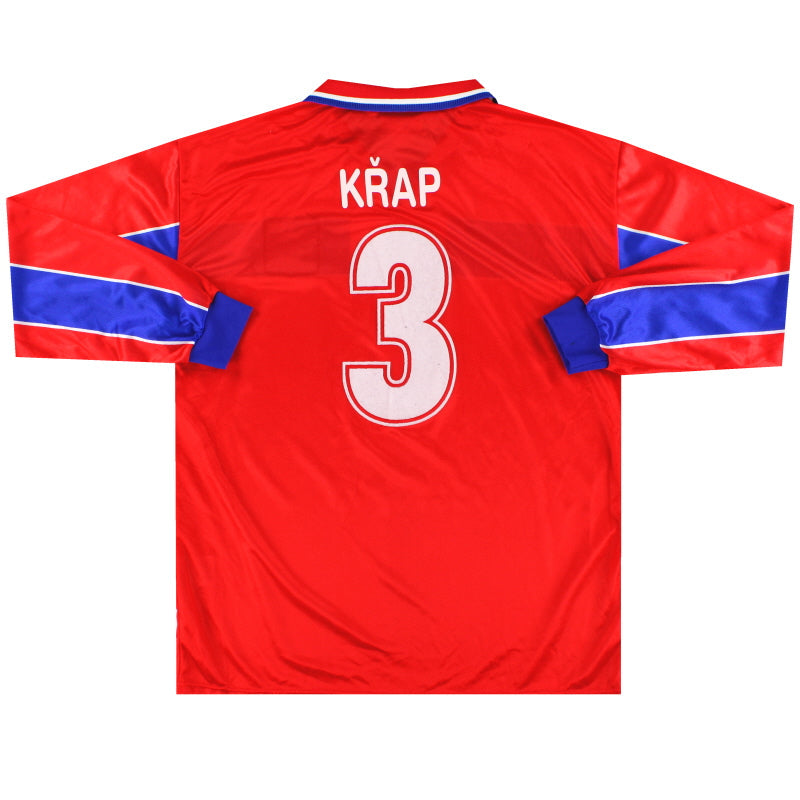 1998-00 República Checa Puma Camiseta de partido de local Křap #3 Manga Larga XL