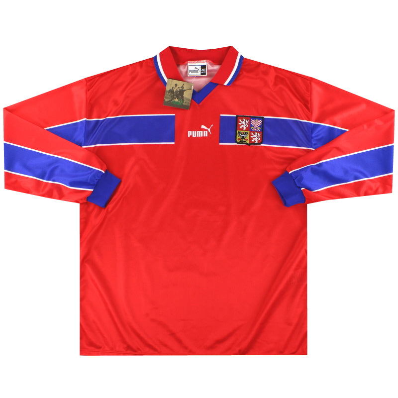 1998-00 República Checa Puma Camiseta de Local de Jugador Manga Larga *con etiquetas* XXL