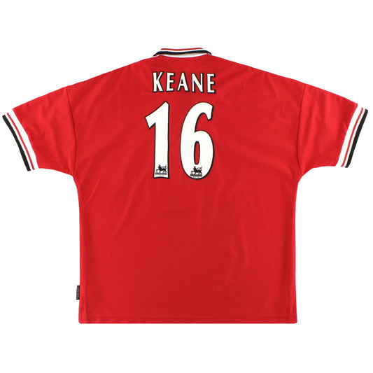 1998-00 Manchester United Umbro Home Shirt Keane #16 XL