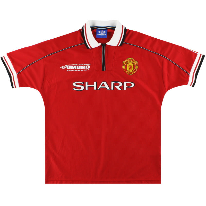 Camiseta Local Manchester United Umbro 'Campeones de la Liga de Campeones' 1998-00 Talla L