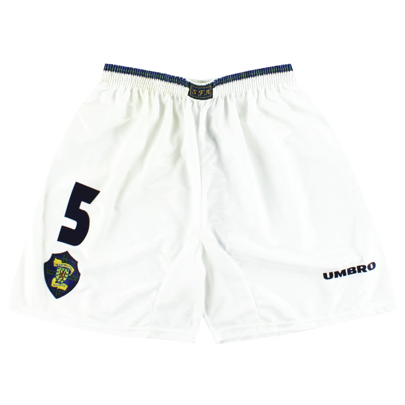 Pantalones cortos de local Umbro de Escocia, edición de jugador, 1998-00 #5 *Como nuevos* Talla M