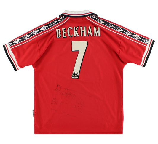 1998-00 Manchester United Umbro Home Shirt Beckham #7 M