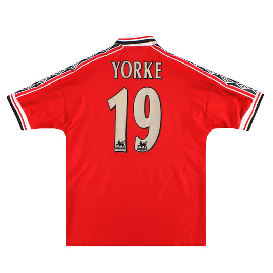1998-00 Manchester United Umbro Home Shirt Yorke #19 L