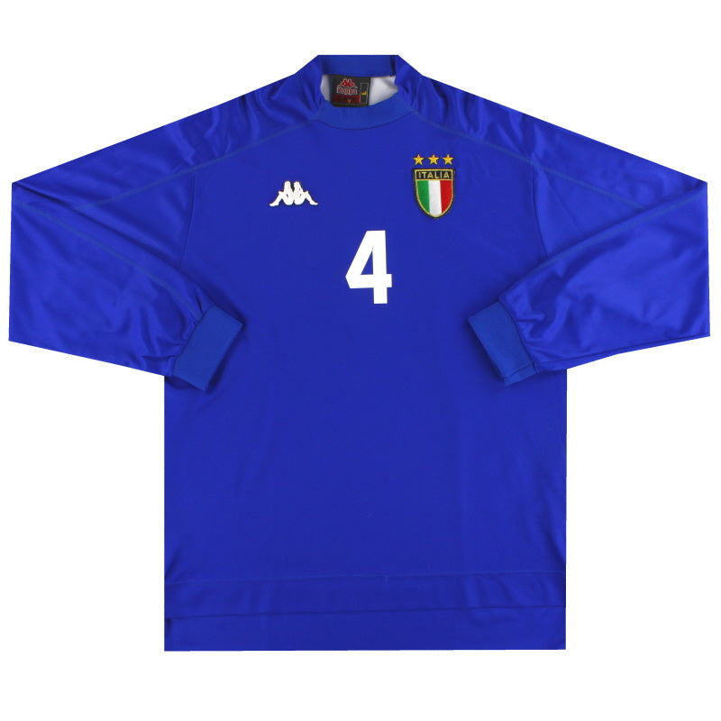1998-99 Italia Camiseta de Local de Juego #4 Manga Larga Talla L