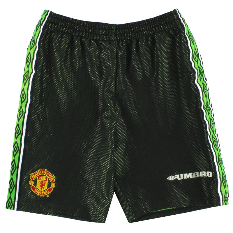 1998-99 Manchester United Umbro Pantalones Cortos Portero Y