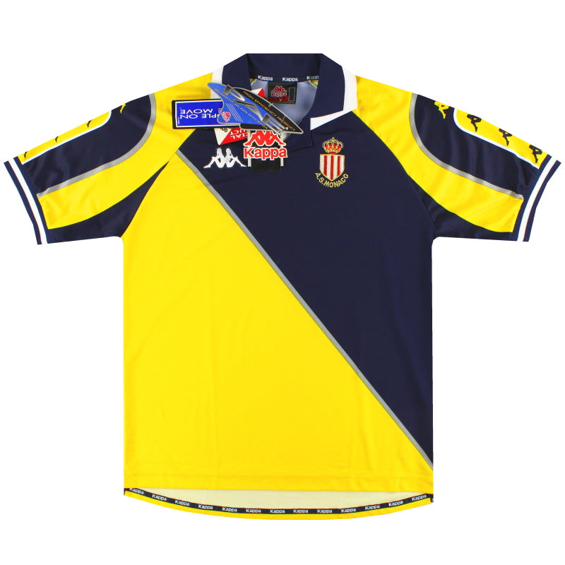 Camiseta de visitante Kappa del AS Mónaco 1998-99 *con etiquetas* XL