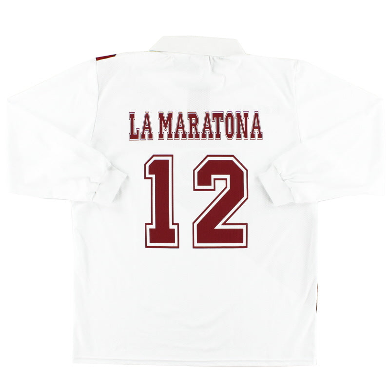 Camiseta de Visitante de Juego Firmada por el Jugador #12 L/S XL del Torino de 1998-99