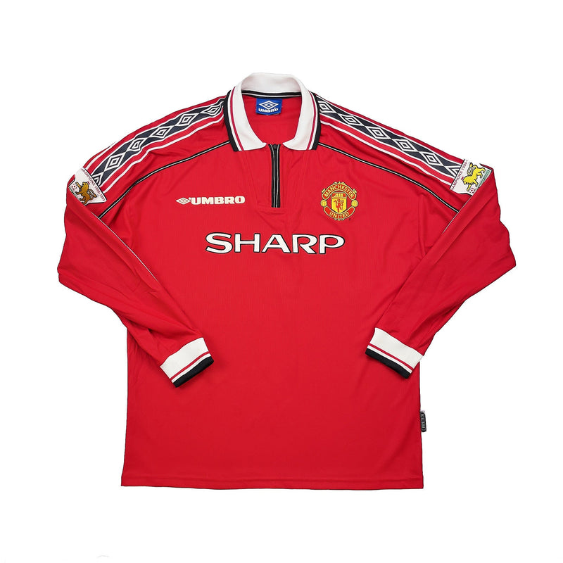 1998/00 Manchester United Beckham #7 L/S Home Shirt (XL) Umbro