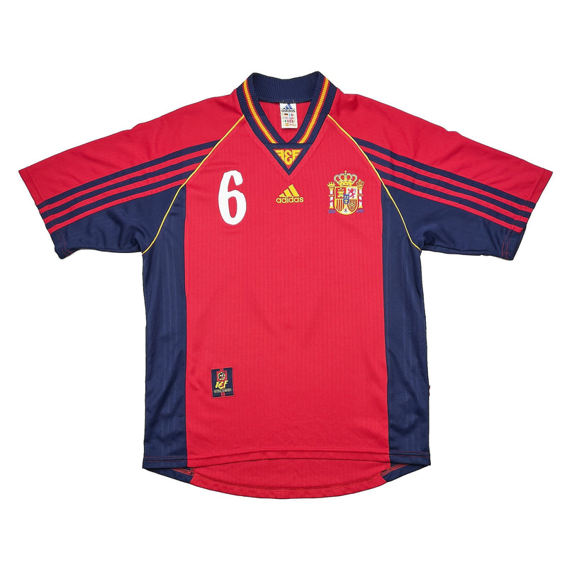 1998/99 Spain R.Hierro #6 Home Shirt (L) Adidas
