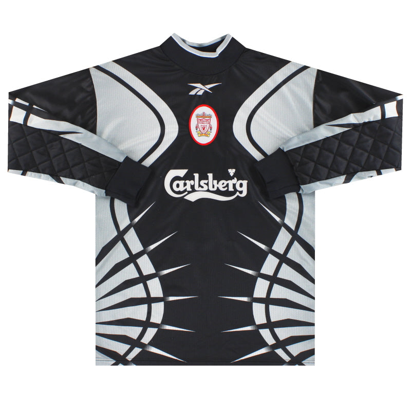 1999-00 Camiseta de portero del Liverpool Reebok James #1 Talla Y