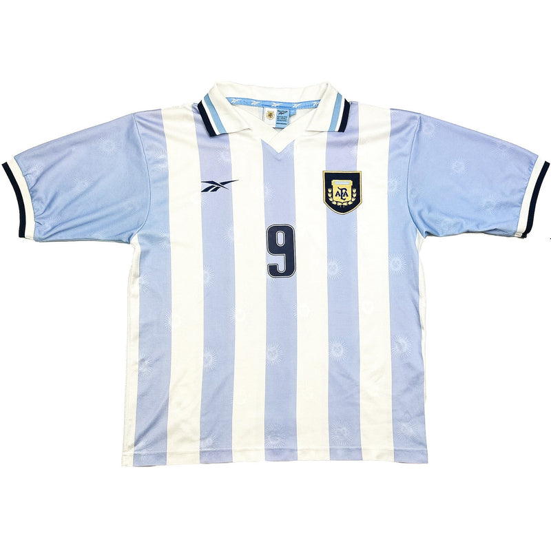 1999/00 Argentina Batistuta #9 Home Shirt (M) Reebok