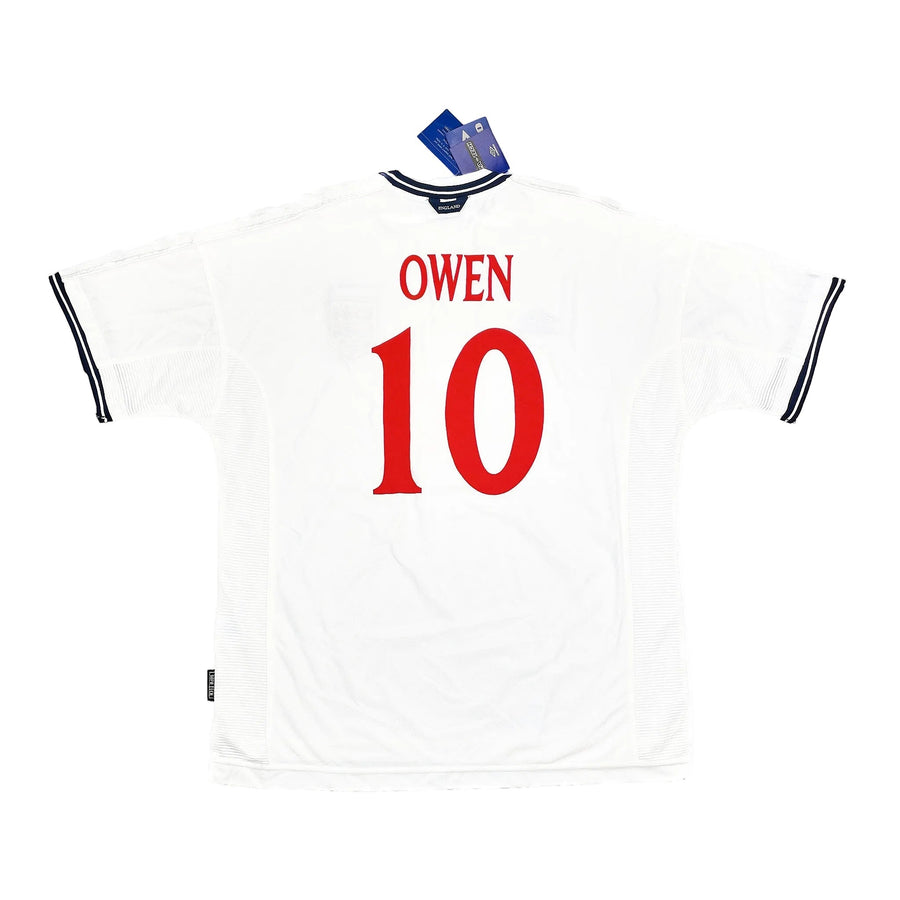 1999/01 Inglaterra Owen #10 *BNWT* Camiseta Local Firmada (XXL) Umbro