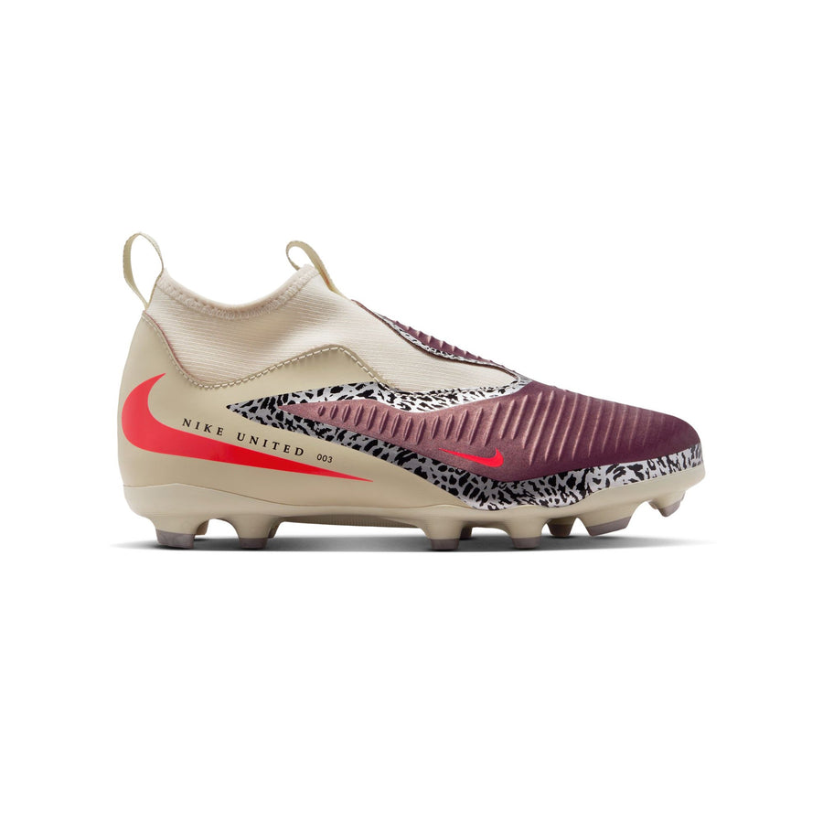 Botas de fútbol Nike Nike United Phantom 6 High Academy MG Jnr - Burgundy Crush/University Red-Fossil